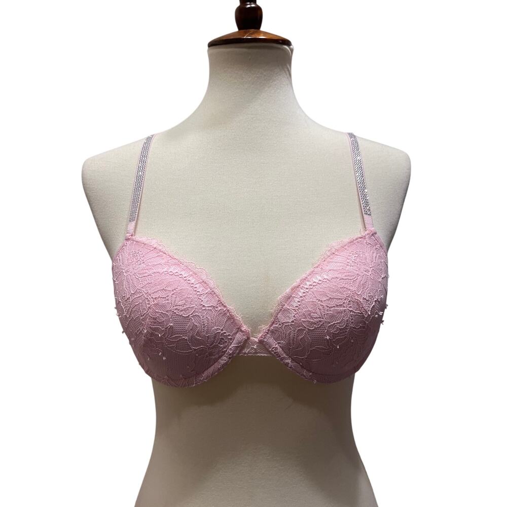 Pink Bra with Rhinestones